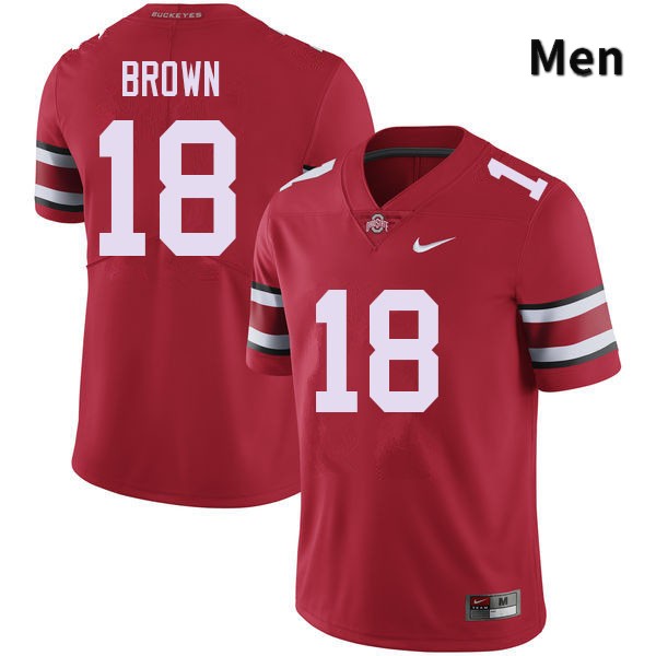 Ohio State Buckeyes Jyaire Brown Men's #18 Red Authentic Stitched College Football Jersey
